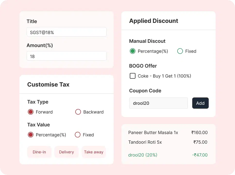 Configure taxes & discounts