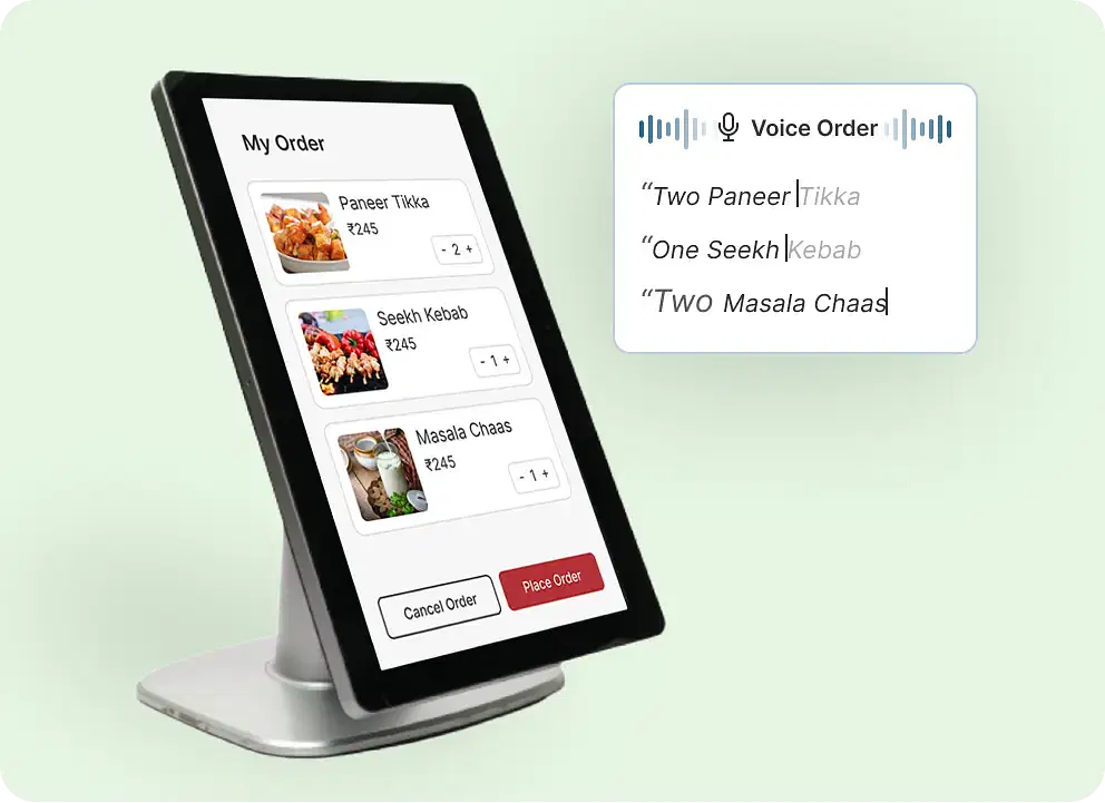 Voice ordering kiosk