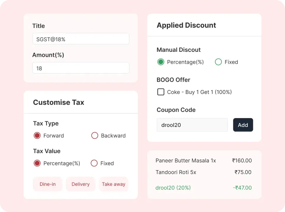 Configure taxes & discounts