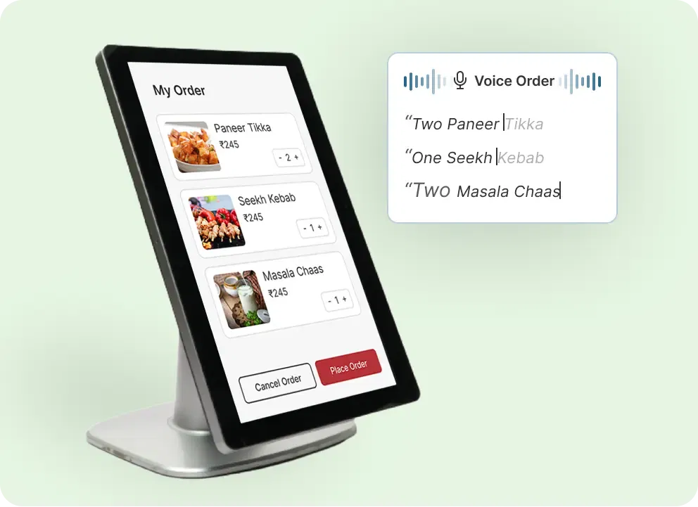 Voice ordering kiosk