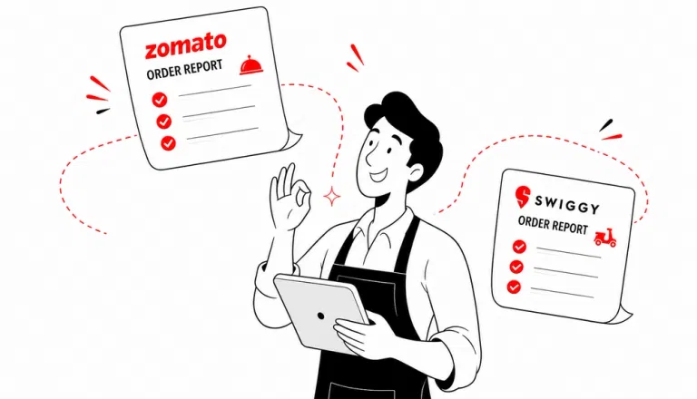 Payout versus POS sales comparison showing per-order variance in Petpooja online order reconciliation