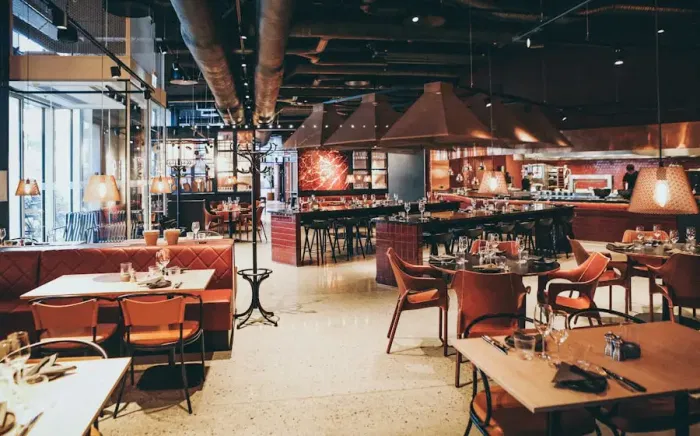 A modern multi-outlet restaurant chain interior