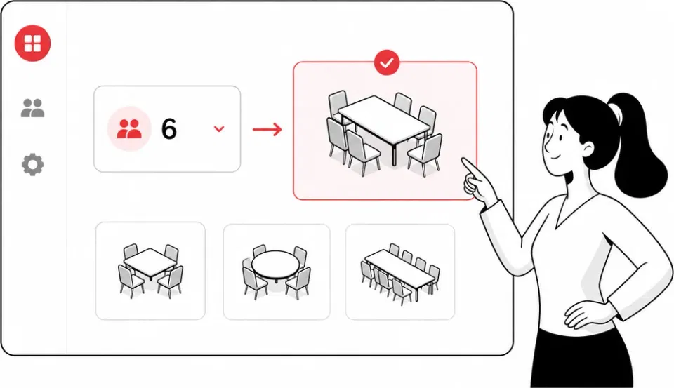 Automatic table allotment by party size and a live walk-in queue with wait times in Petpooja Table Reservation Manager