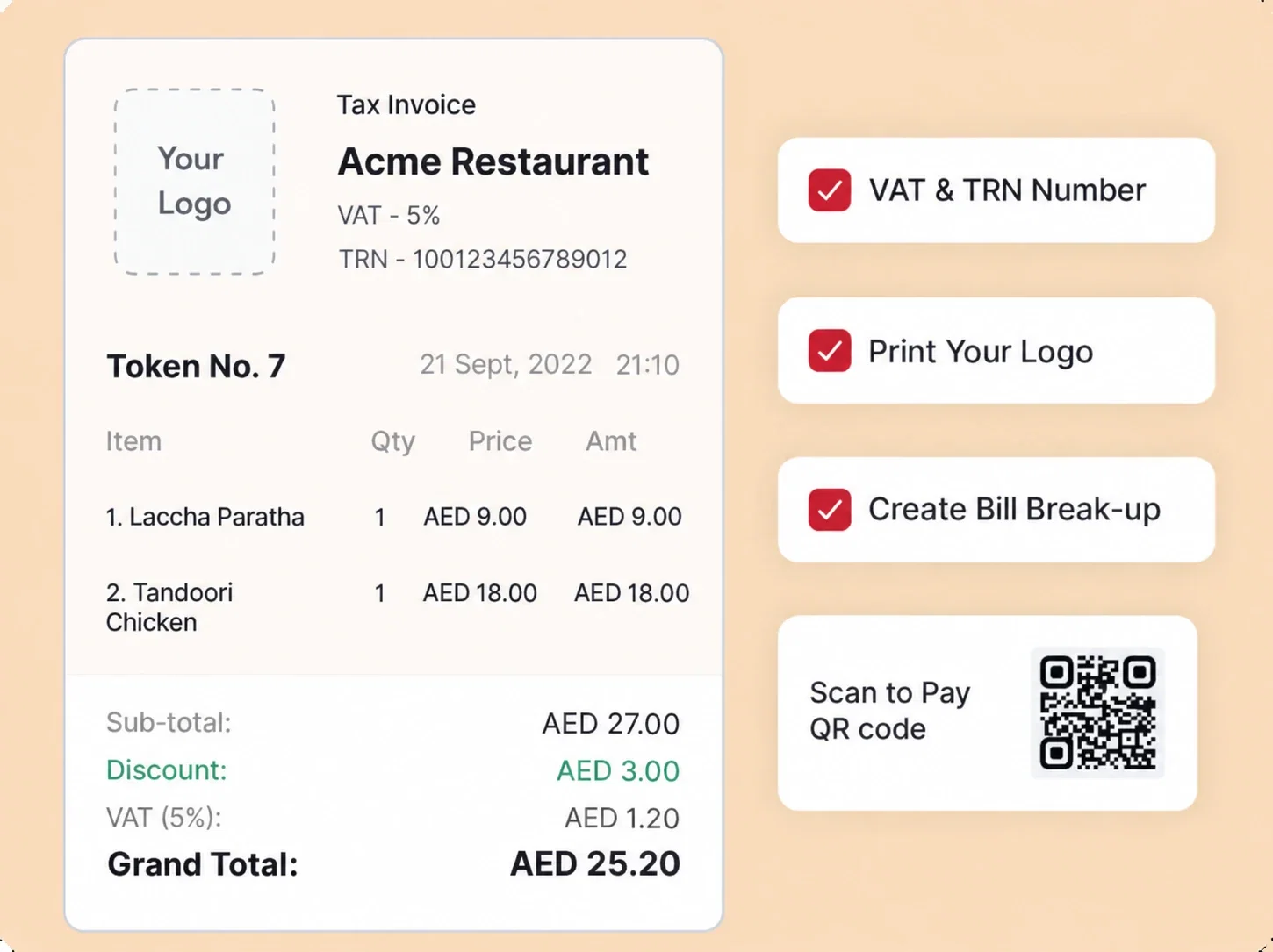 Customizable bill format